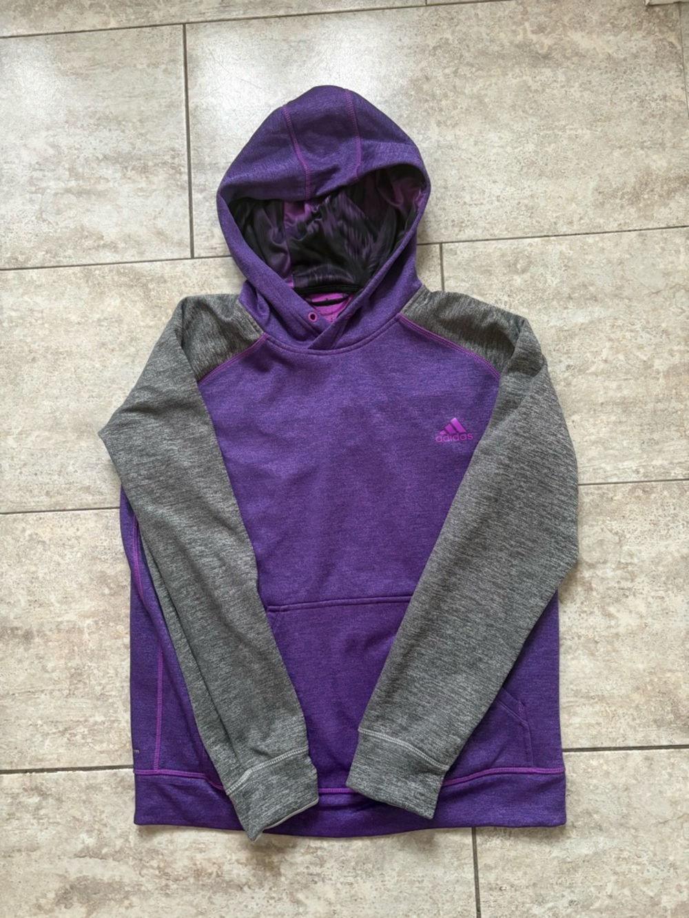 adidas Purple and Gray Pullover Hoodie